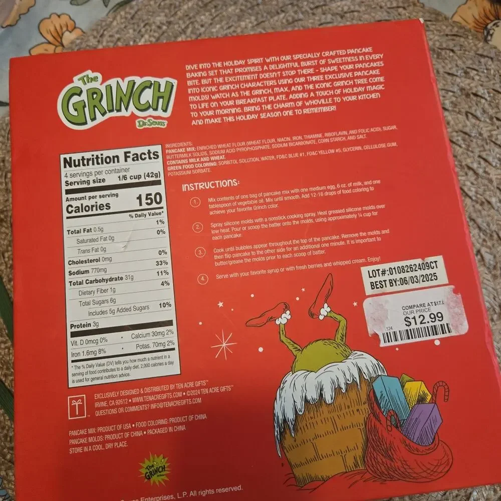 Merry Grinchmas Pancake Mold Set (Just The Molds)